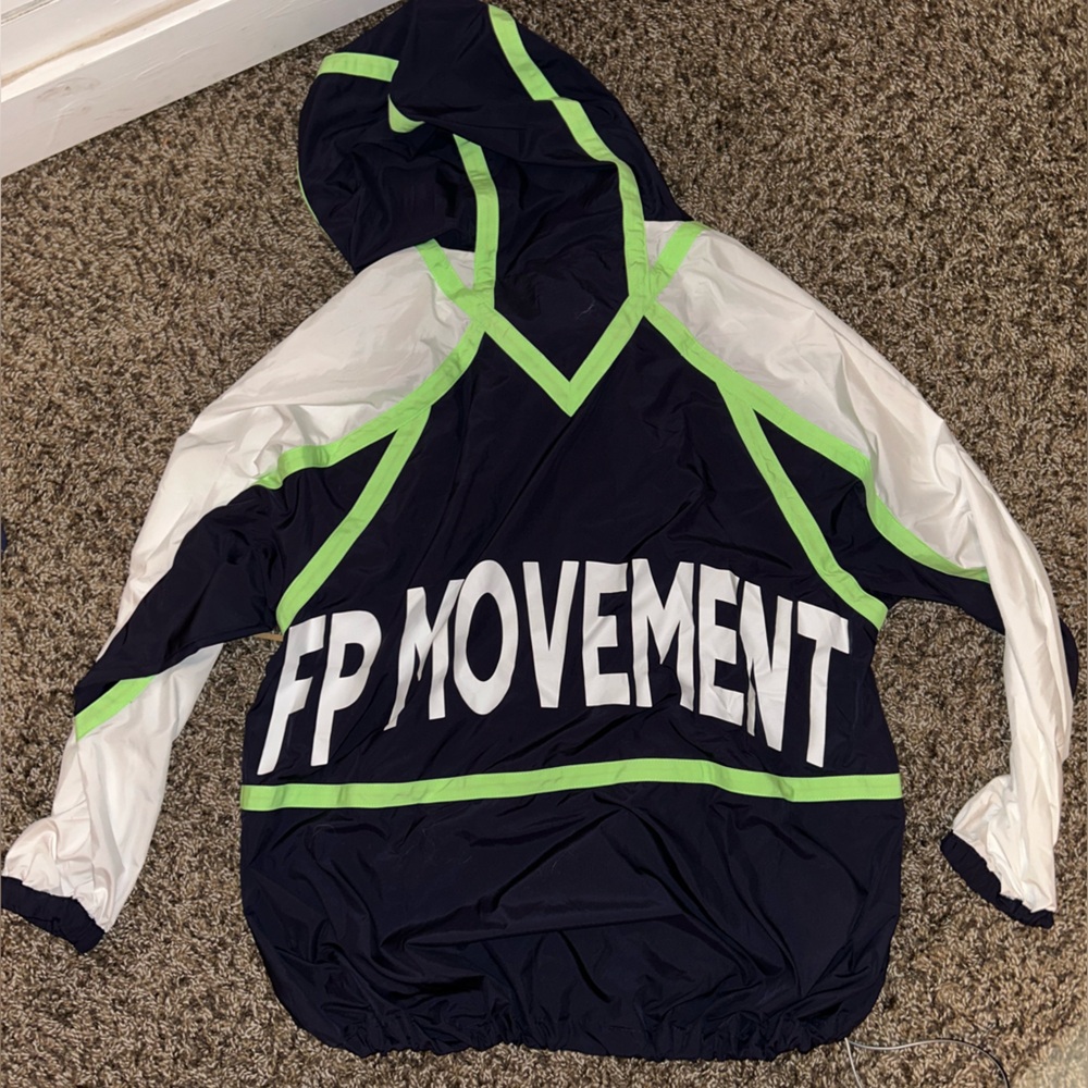 FP Movement by Free People Navy and Neon Green Jacket NWOT